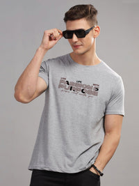 ADRO Typography Printed Round Neck Cotton T-shirt