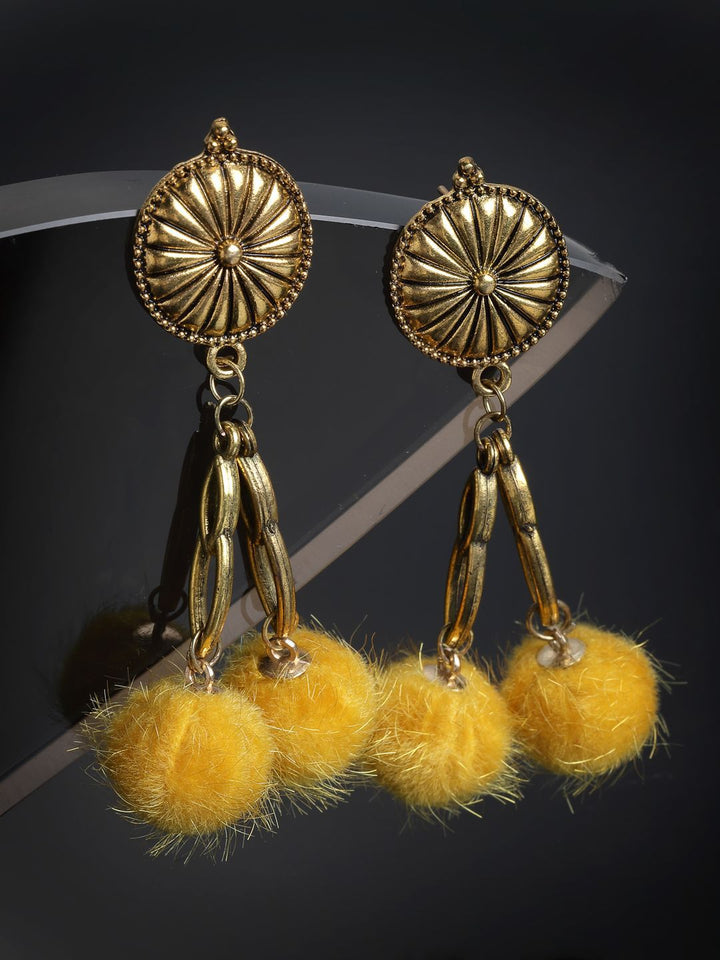 Anting-anting Jatuh Kontemporari Anouk Kuning Bersalut Emas