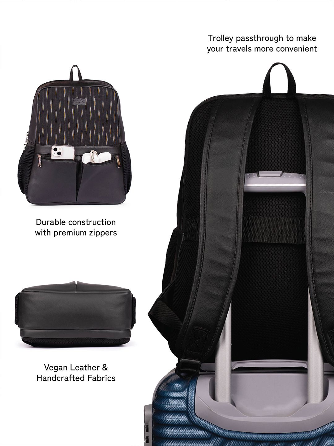 ZOUK Unisex Non-Padded Zip Pocket Backpack