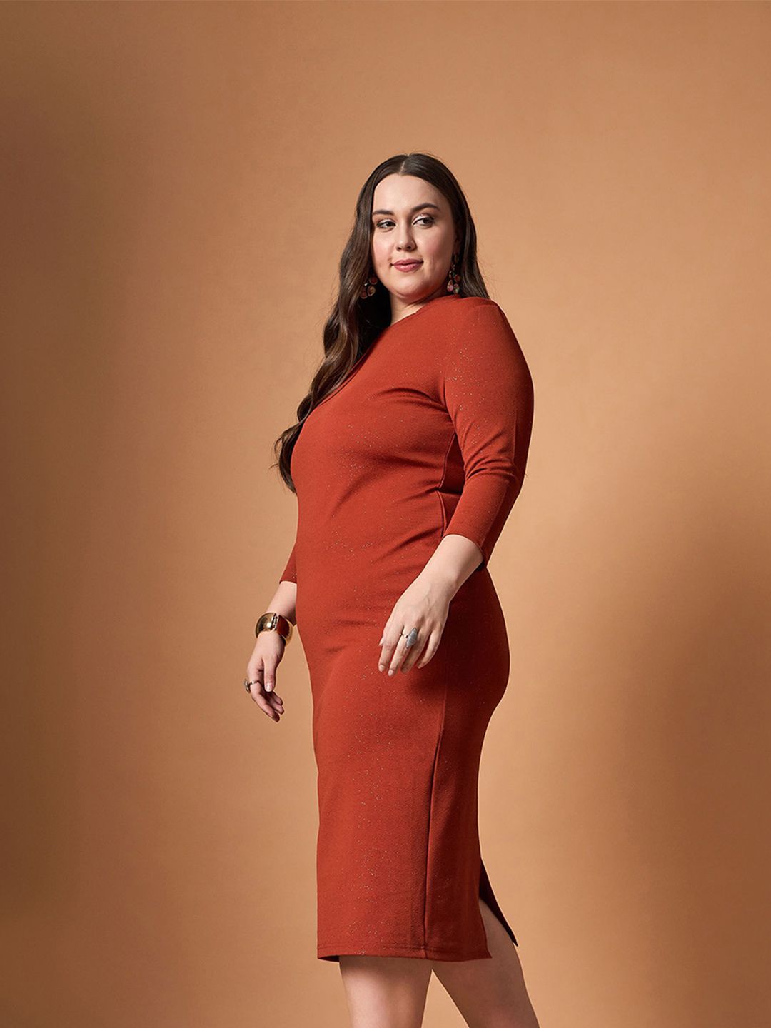 SASSAFRAS Curve Bodycon Midi Dress