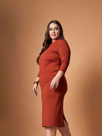 SASSAFRAS Curve Bodycon Midi Dress