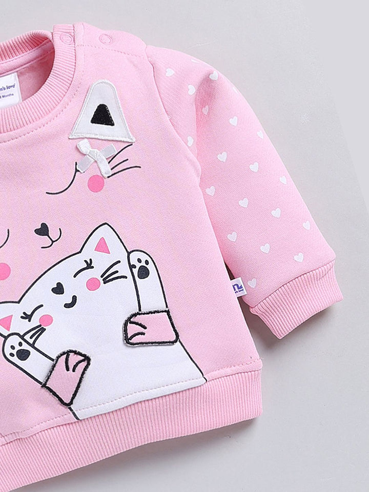 Moms Love Infant Girls Printed Pure Cotton Sweatshirt