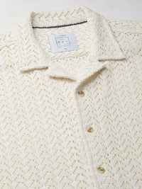VASTRADO Men Classic Cuban Collar Solid Cotton Oversized Casual Shirt