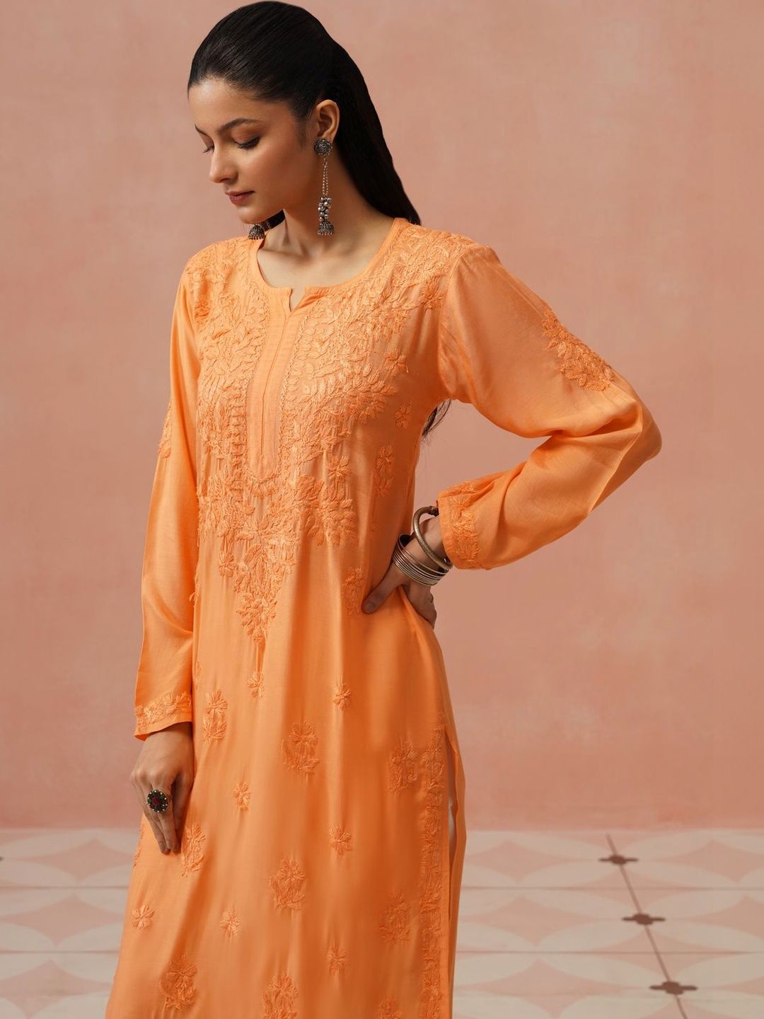 House of Chikankari Women Embroidered Chikankari Kurta