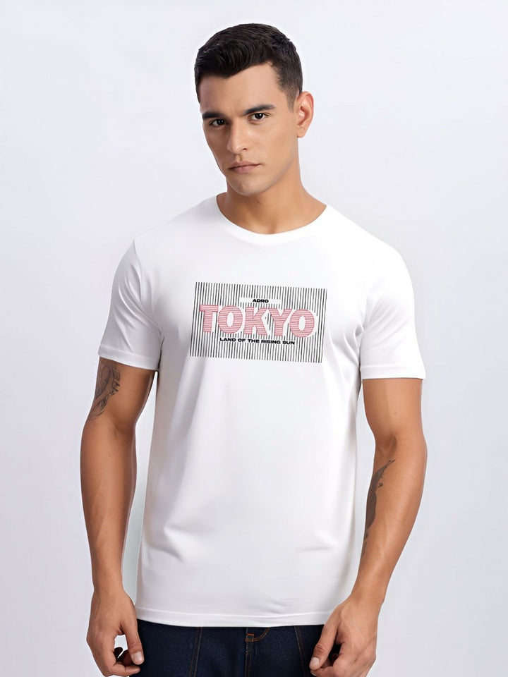 ADRO Men Typography Printed Round Neck Cotton T-shirt