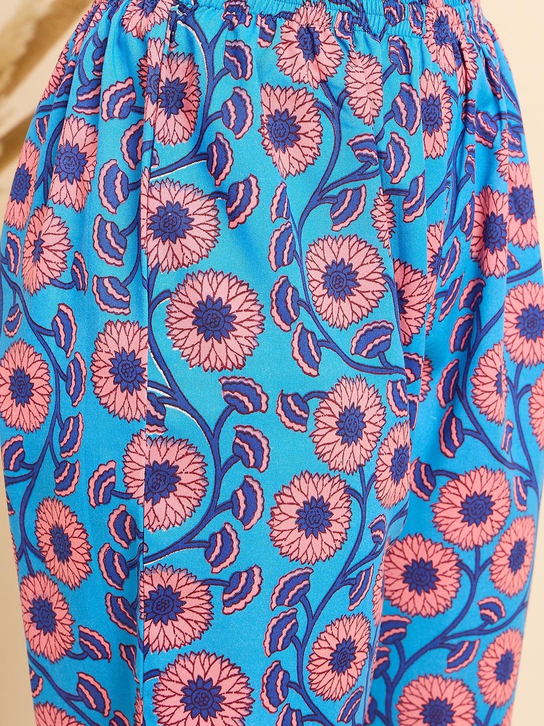 KALINI Women Floral Printed Regular Kurta with Trousers & With Dupatta