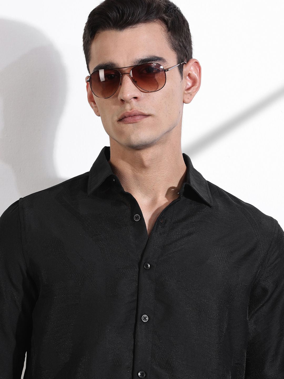 Thomas Scott Men Classic Slim Fit Opaque Casual Shirt