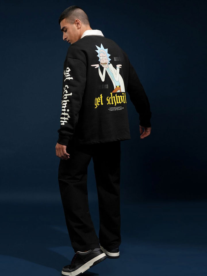 Highlander Warner Bros Rick & Morty Men Leak Shower Seat Polo Collar Tshirt