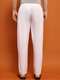 House of Chikankari Men White Cotton Solid Pant