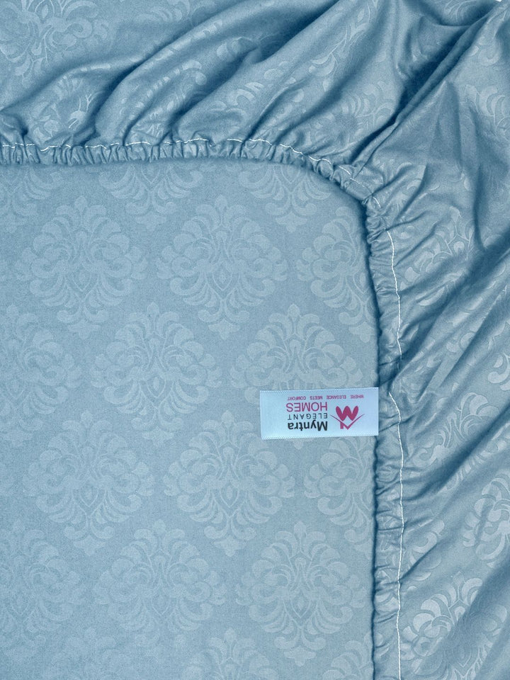 Myntra Elegant Homes Turquoise Blue Floral 300 TC Cadar Tempat Tidur Single dengan 1 Sarung Bantal