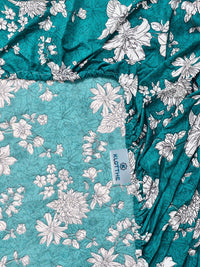KLOTTHE Green Floral Printed 300 TC Single  Bedsheets
