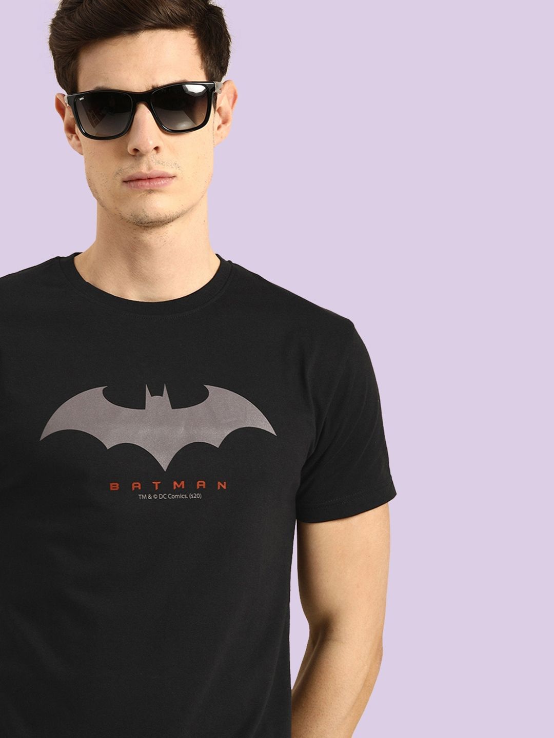 Bewakoof Official Dc Merchandise Batman Outline Logo T-Shirt
