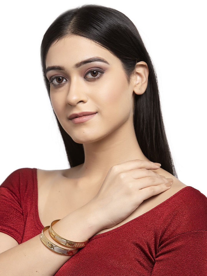 Anouk Set Of 2 Rhodium-Plated Bangles