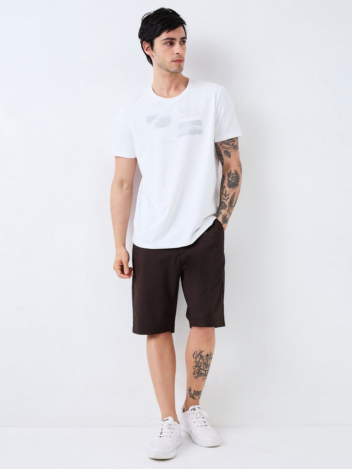 SPYKAR Men Typography Printed Round Neck Cotton Slim Fit T-shirt