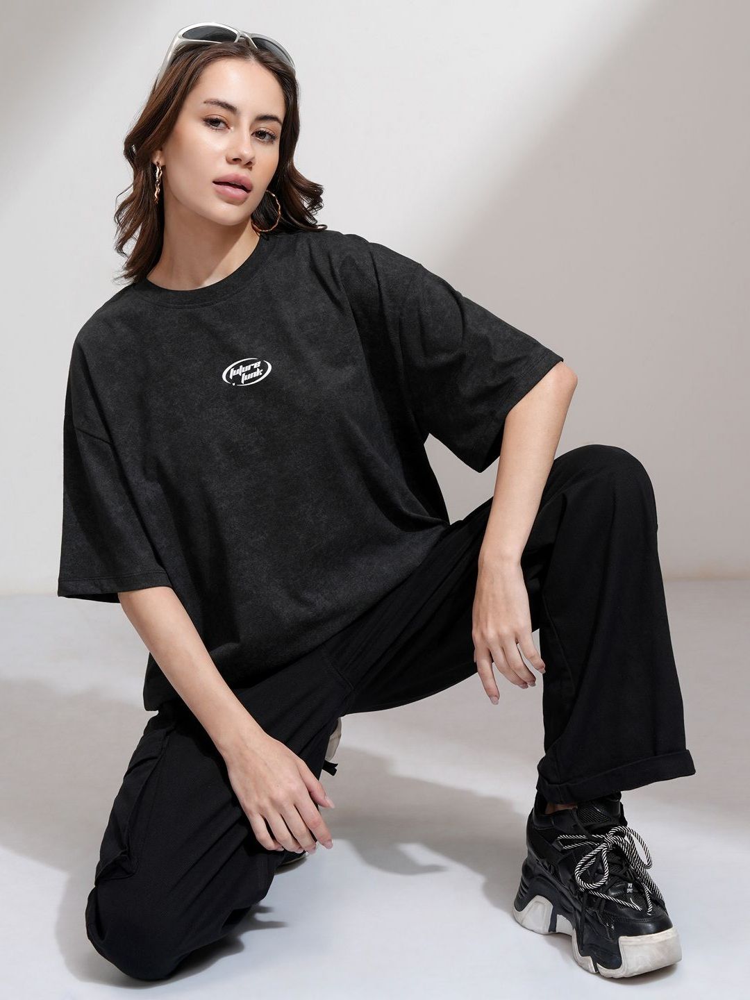 Street By Tokyo Talkies Women Typography Printed Oversized T-Shirt