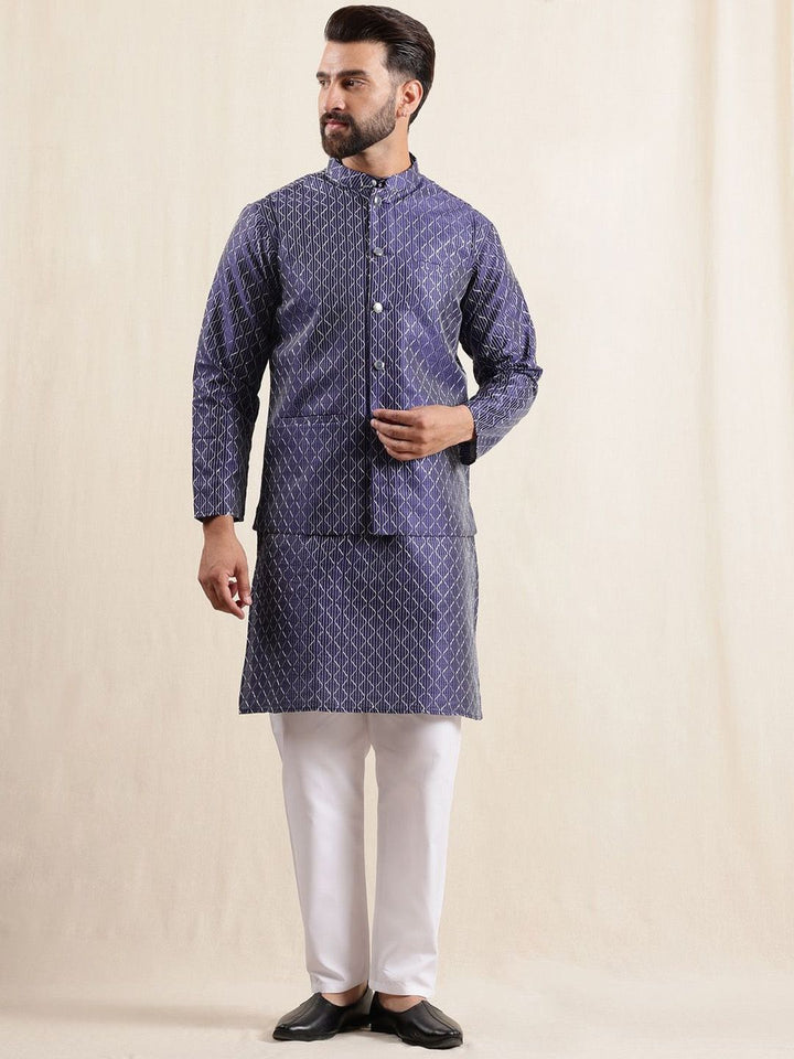 Kurta Sulam Geometri Lelaki Anouk dengan Piyama