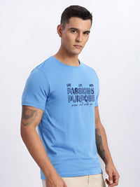 ADRO Typography Printed Round Neck Cotton T-shirt