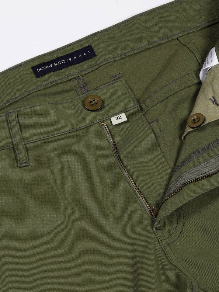 Thomas Scott Men Smart Regular Fit Mid-Rise Cotton Trousers