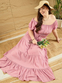 Berrylush Curve Plus Size Printed Top & Maxi Skirt