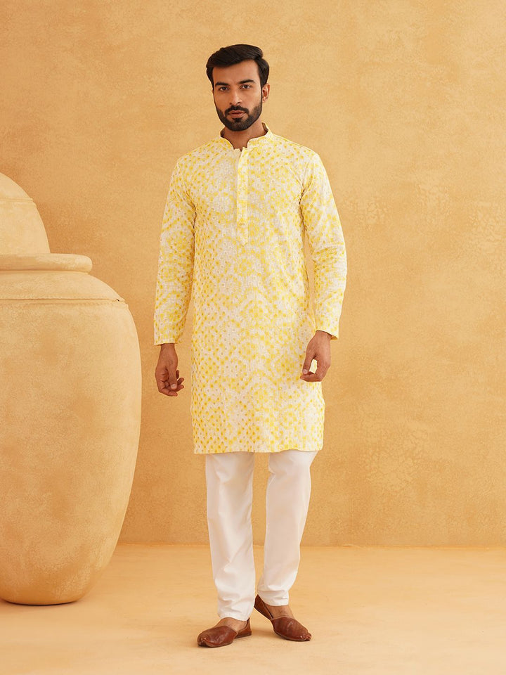 SOJANYA Geometric Embroidered Sequinned Pure Cotton Straight Kurta With Churidar