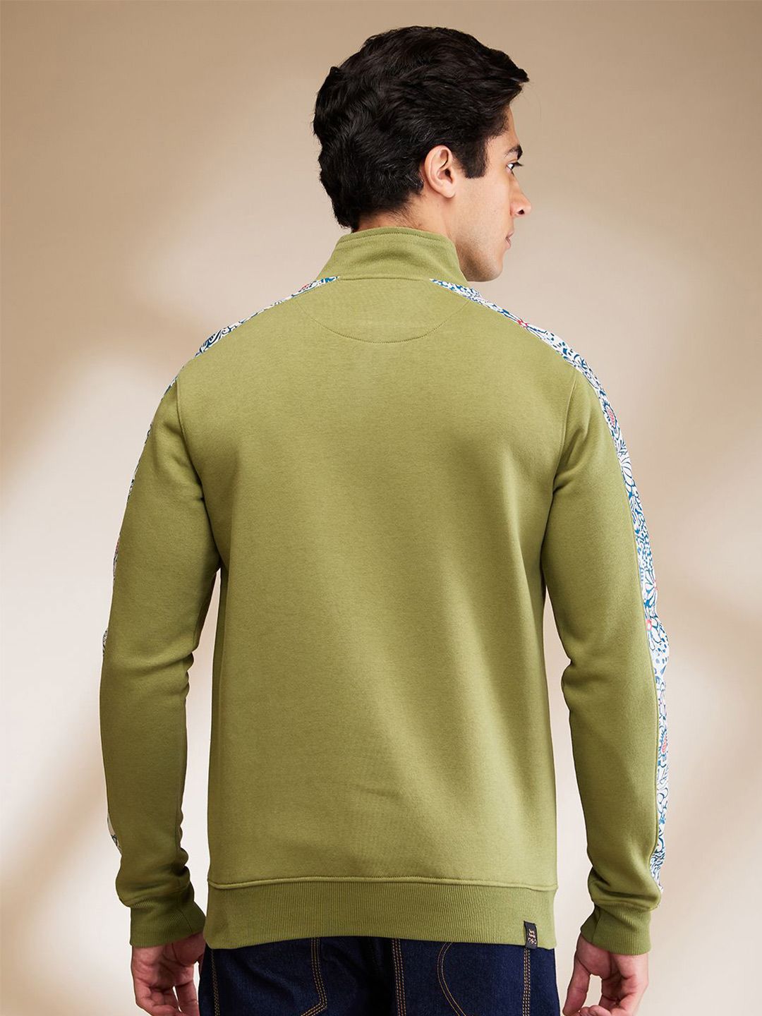 Being Human Men Floral Printed High Neck Cotton Pullover Sweatshirt