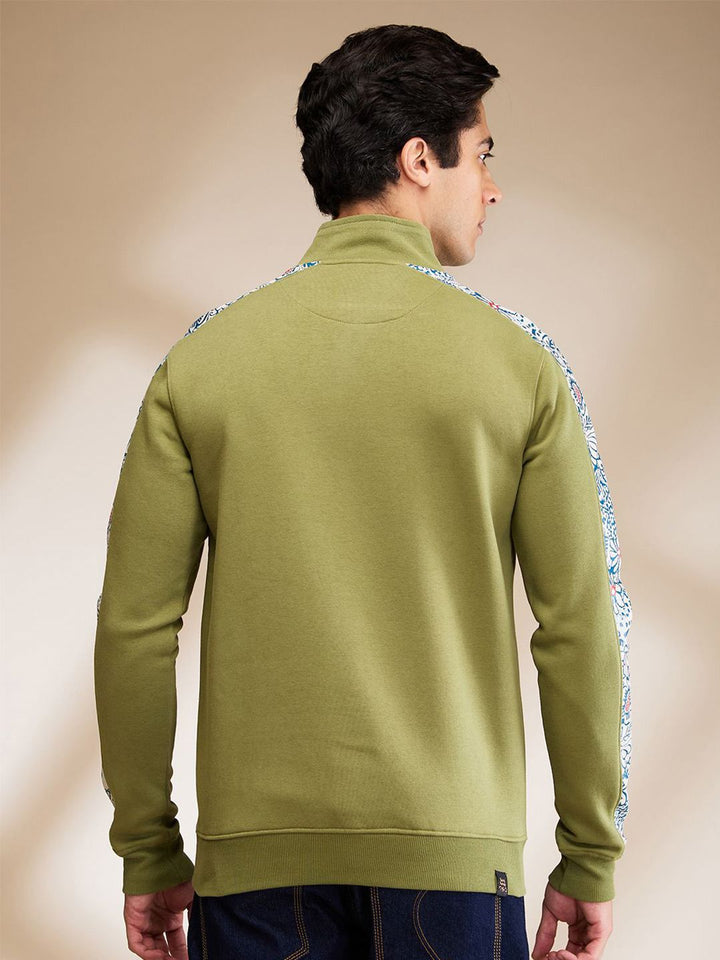 Being Human Men Floral Printed High Neck Cotton Pullover Sweatshirt