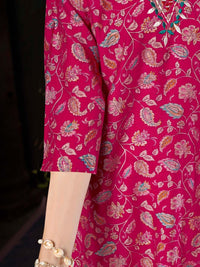 Anouk Women Floral Embroidered Thread Work Chanderi Silk Kurta