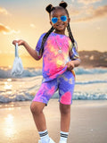 YK Girls Printed Top With Shorts
