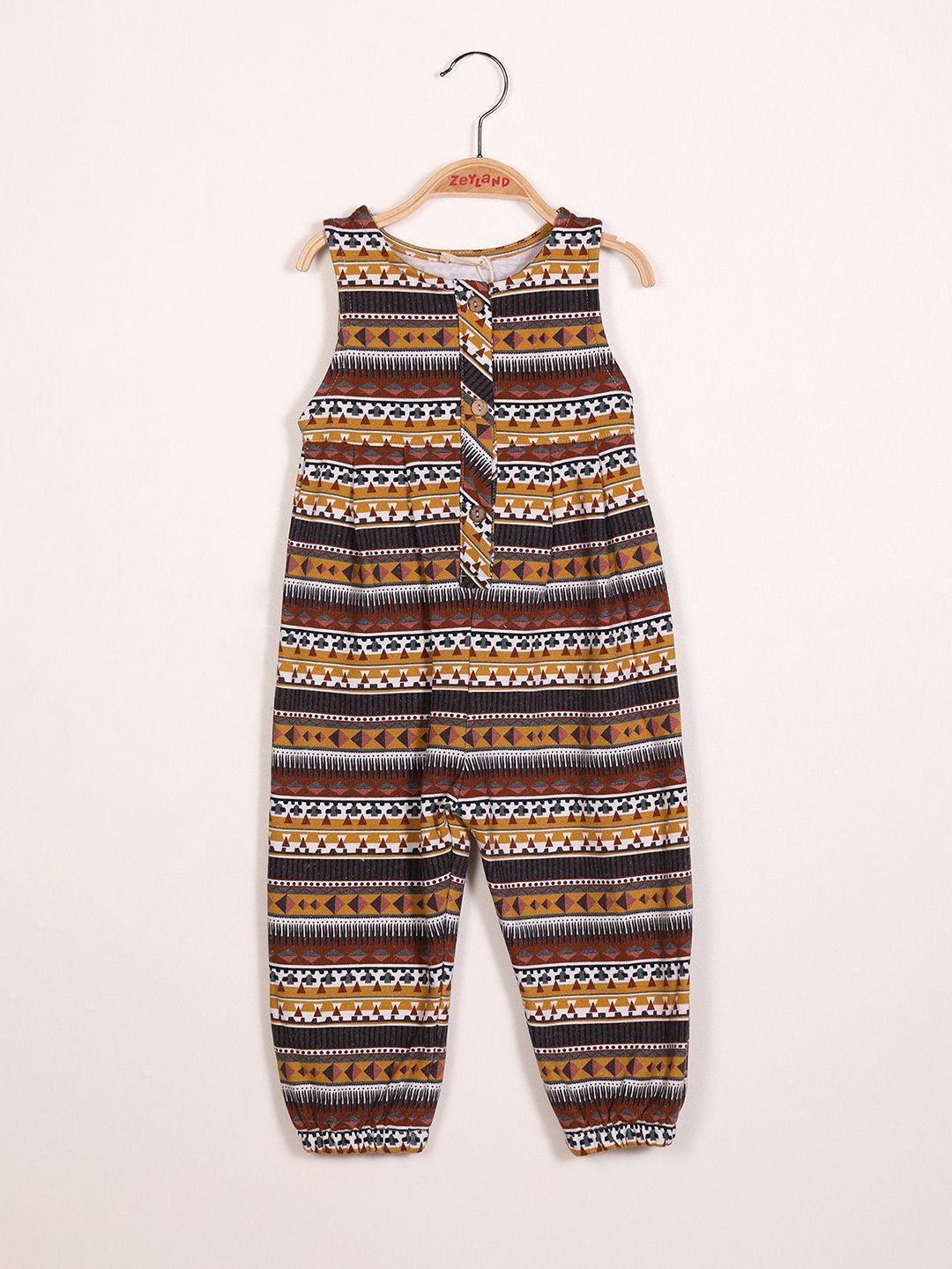 YK Girls Printed Cotton Jumpsuit With T-Shirt