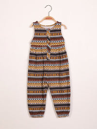 YK Girls Printed Cotton Jumpsuit With T-Shirt