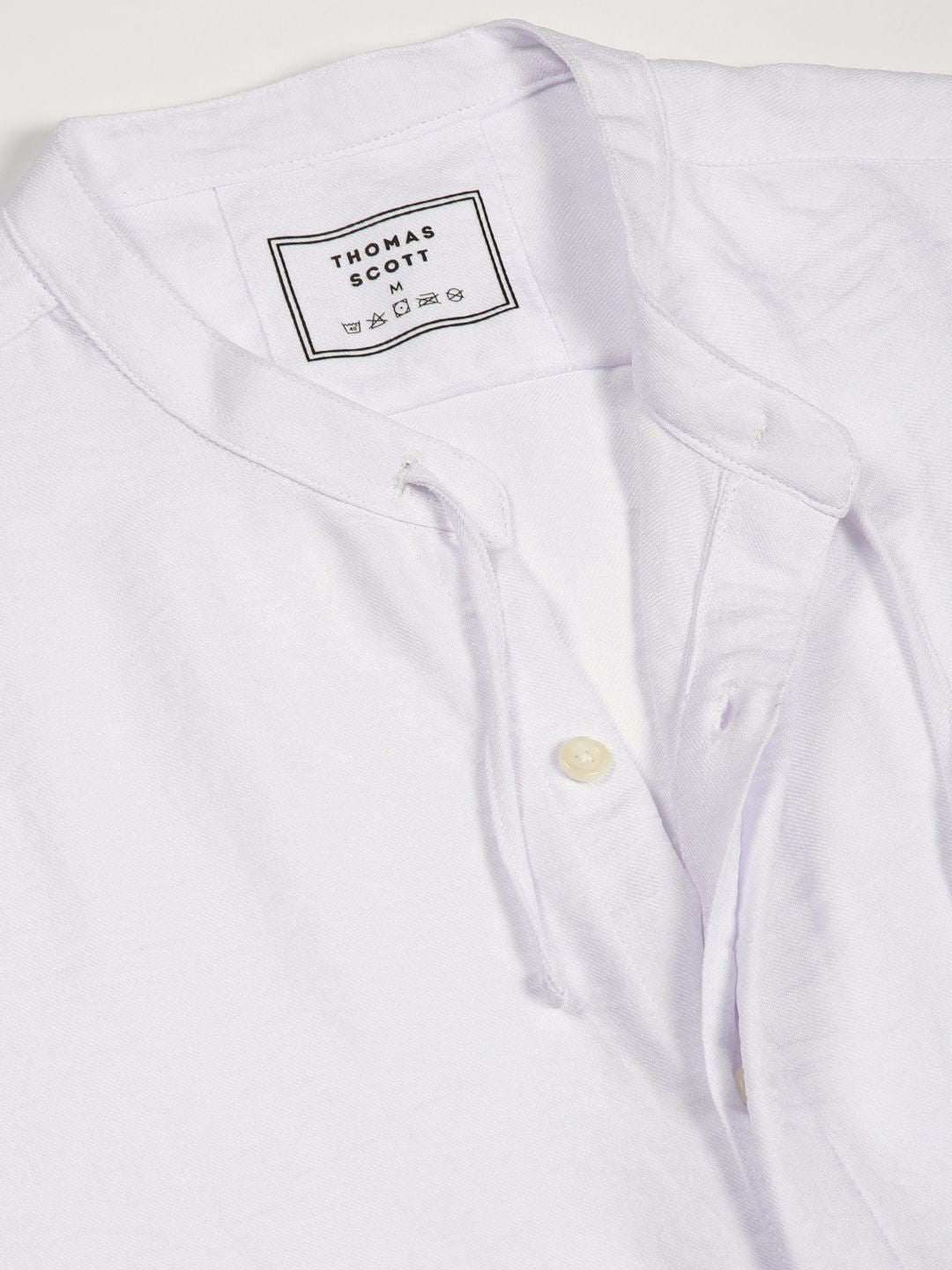 Thomas Scott Men Classic Mandarin Collar Solid Slim Fit Casual Shirt