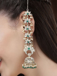 Karatcart Gold Plated Kundan Studded Jhumkas Anting -anting