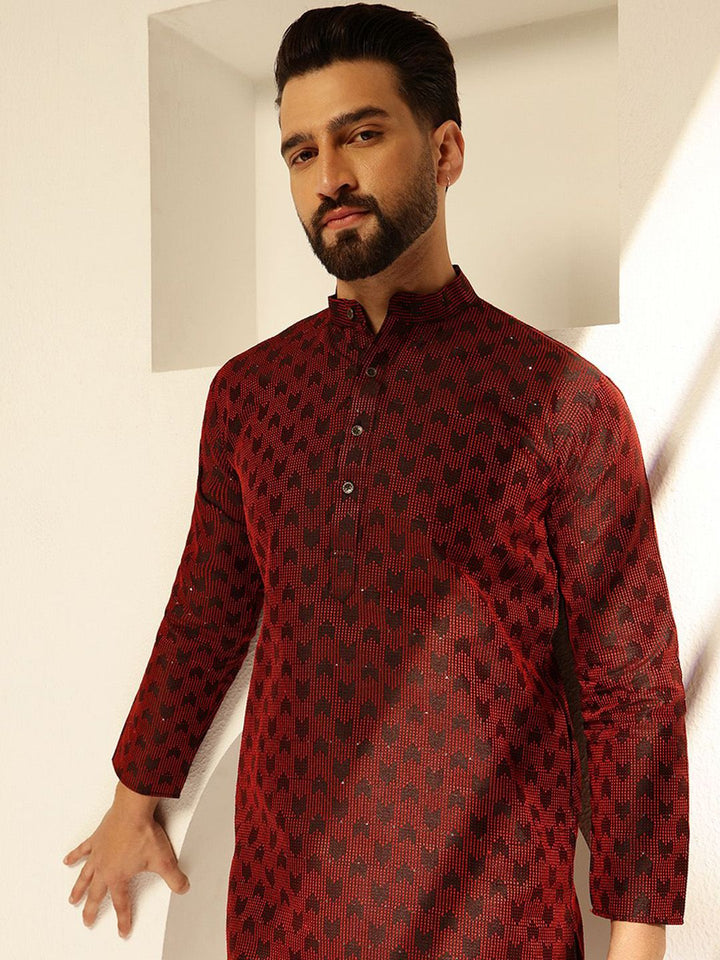 SOJANYA Kurta Lurus Labuci Sulam Geometrik