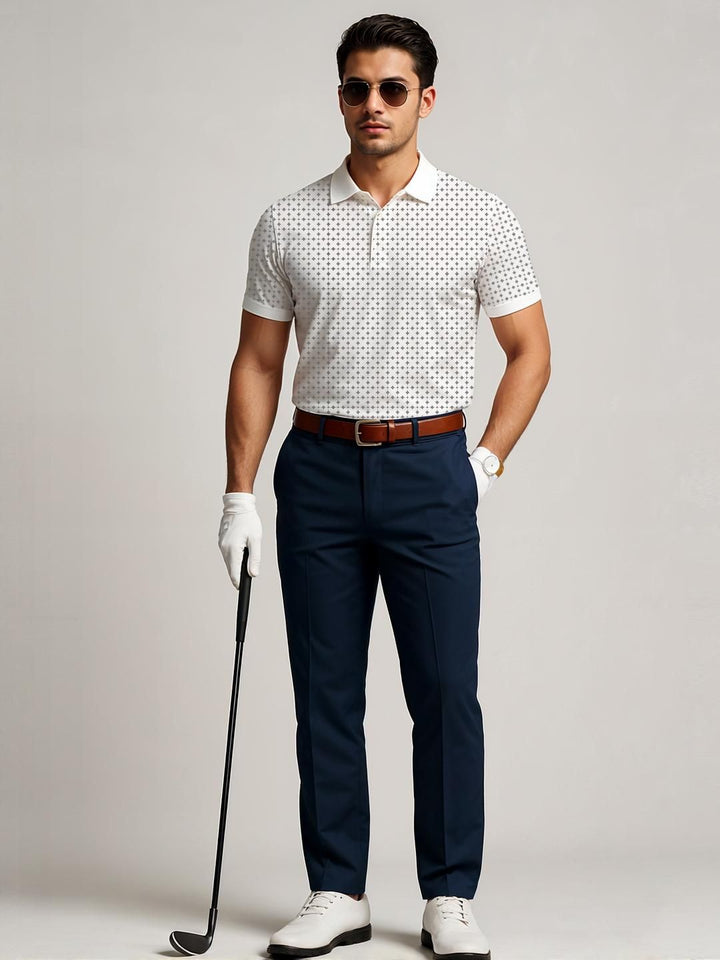 ADRO Men White Cotton Tshirts