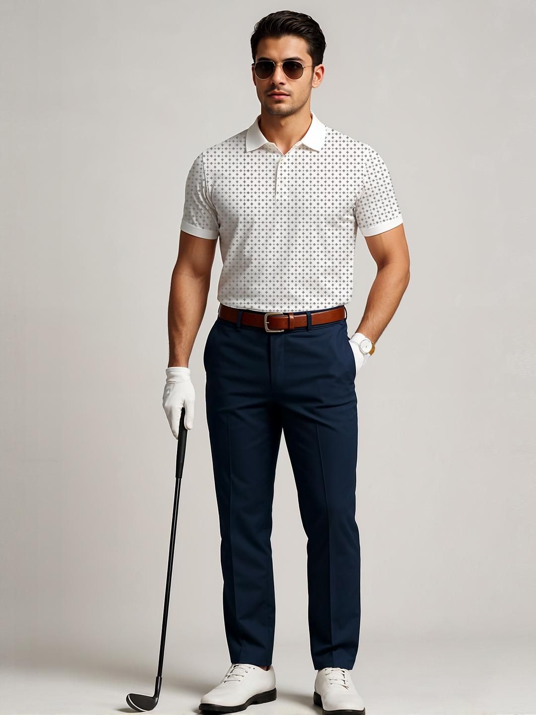 ADRO Men White Cotton Tshirts