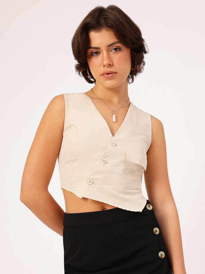 DressBerry Effortless Elegance Pocket Detail Shirt-Style Top