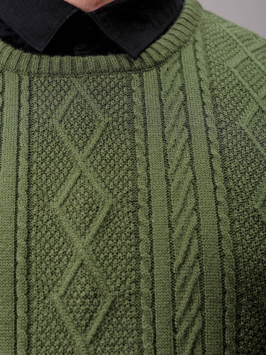The Indian Garage Co Men Cable Knit Pullover