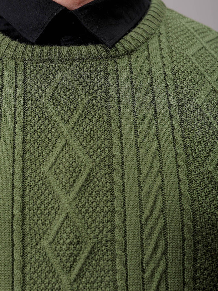The Indian Garage Co Men Cable Knit Pullover
