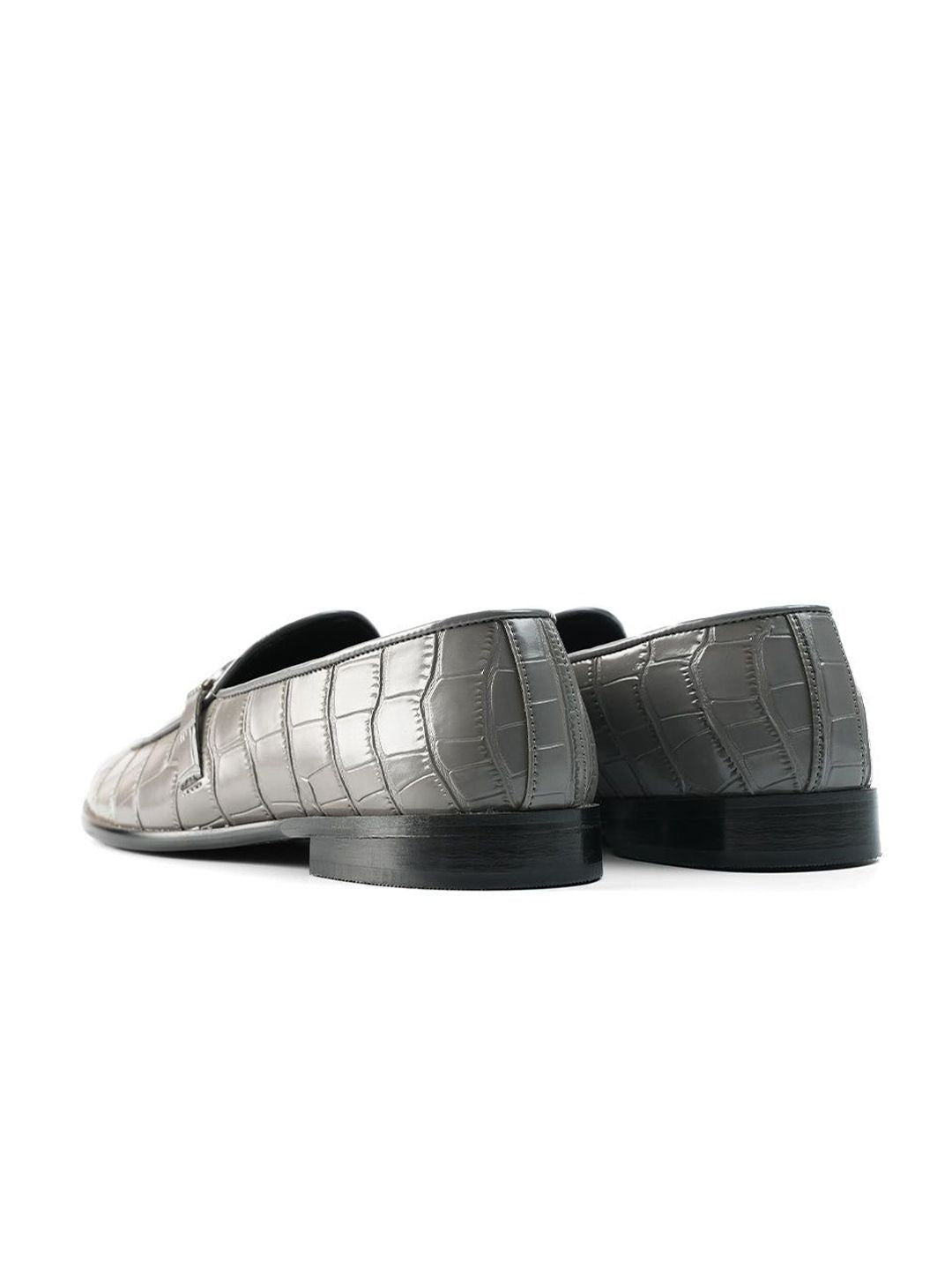 MONKSTORY Eclecta Croco Side Hook Slip Ons - Grey
