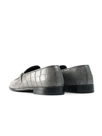 MONKSTORY Eclecta Croco Side Hook Slip Ons - Grey