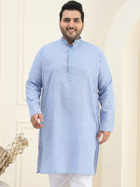 SOJANYA PLUS Mandarin Collar Neck Long Sleeves Pure Cotton Straight Kurta