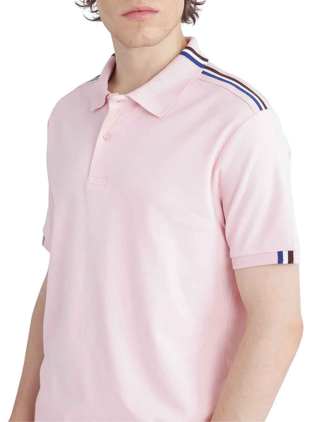 RARE RABBIT Men Polo Collar Applique T-shirt