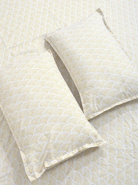 Aura Beige Geometric Printed 300 TC Set Cadar Double King 2.50 m x 2.25 m