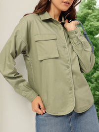 DressBerry Army Chic Chest Pocket Detail Shirt