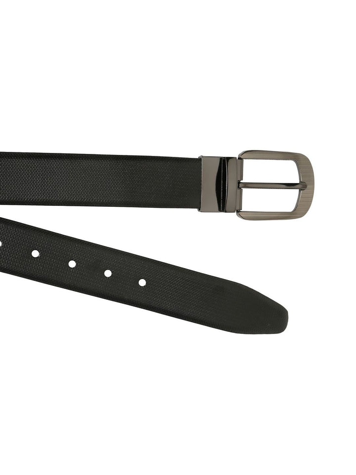 Teakwood Leathers Men Textured Leather Reversible Formal Belt