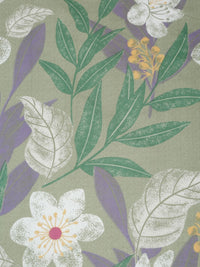 KLOTTHE Green & White Floral Printed 300 TC Single Bedsheet Set 2.25 m x 1.5 m
