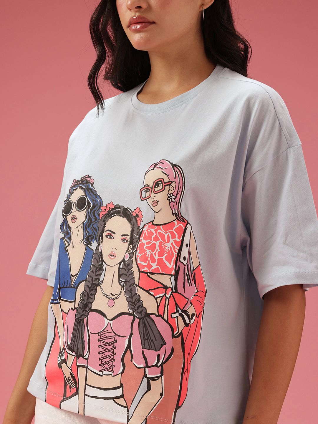 DressBerry Relaxed Fit Graphic Printed Pure Cotton T-shirt