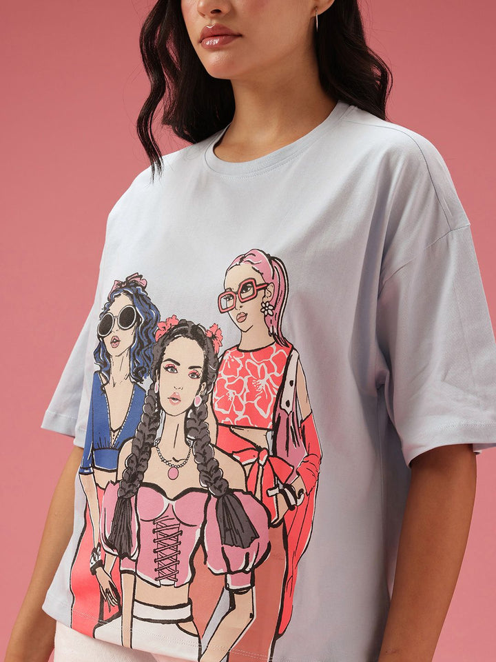DressBerry Relaxed Fit Graphic Printed Pure Cotton T-shirt