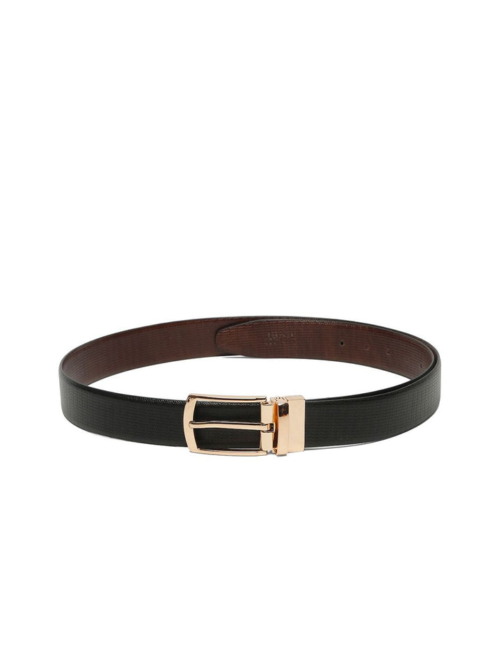 Teakwood Leathers Men Textured Leather Reversible Formal Belt