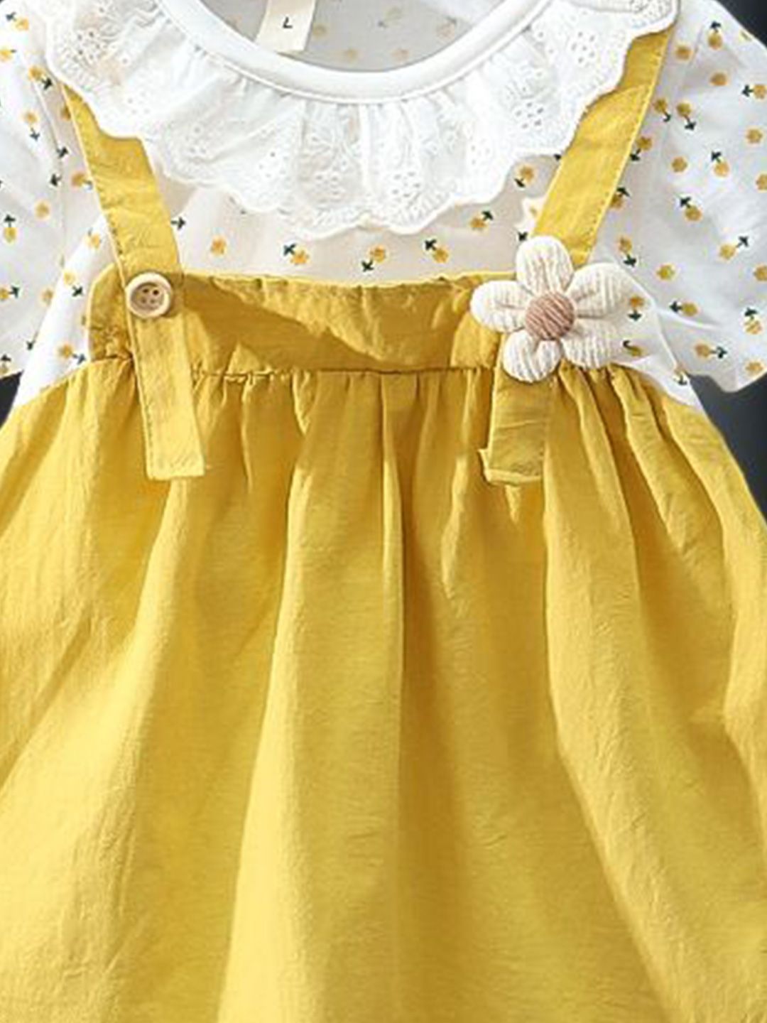 YK Girls Cotton Floral Printed Fit and Flare Dress